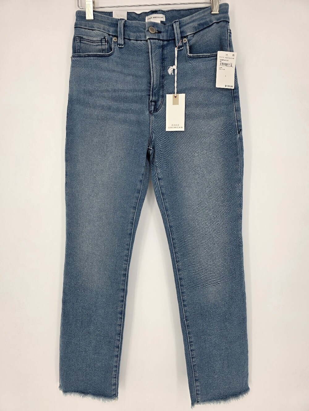 NWT Good American Good Legs Straight‎ Jeans Size 8/29 Light Wash